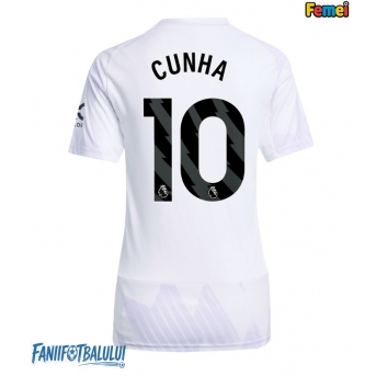Manchester United Matheus Cunha #10 Tricou Fotbal Replică 2025-26 Femei Deplasare